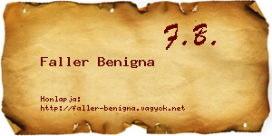 Faller Benigna névjegykártya